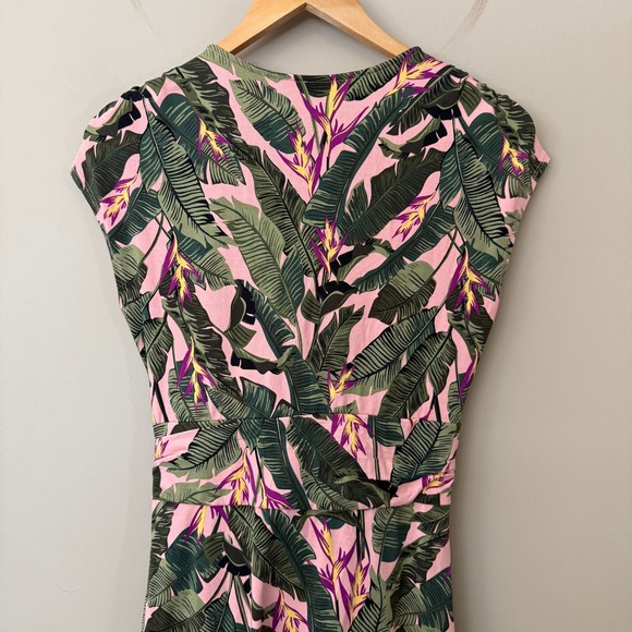 Lands End Womens Tropical Leaf Print Wrap Maxi Dress Size SMALL Resort Vacation - Picture 6 of 12